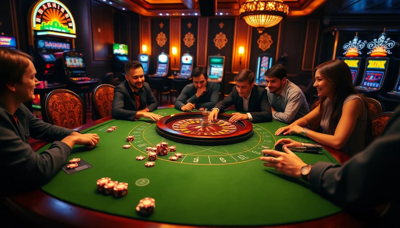 Hitclub's exciting casino experience with vibrant tables and eager players ready to win.