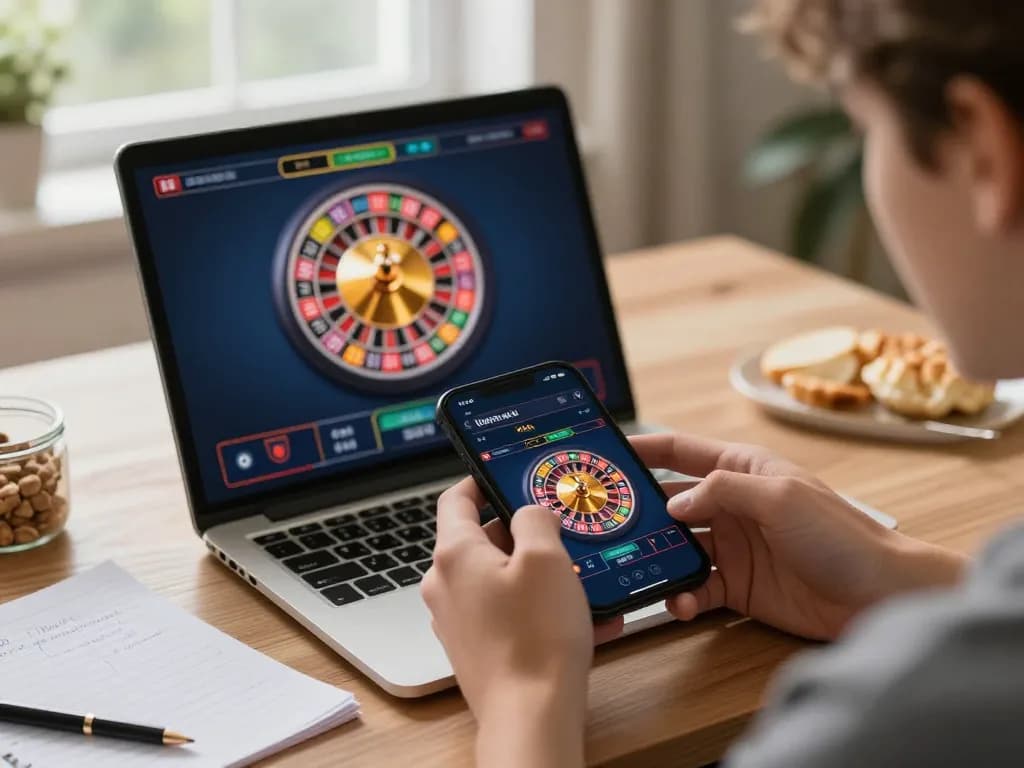 Skena permainan online yang menarik dengan pakibanks menunjukkan gameplay rolet langsung di smartphone