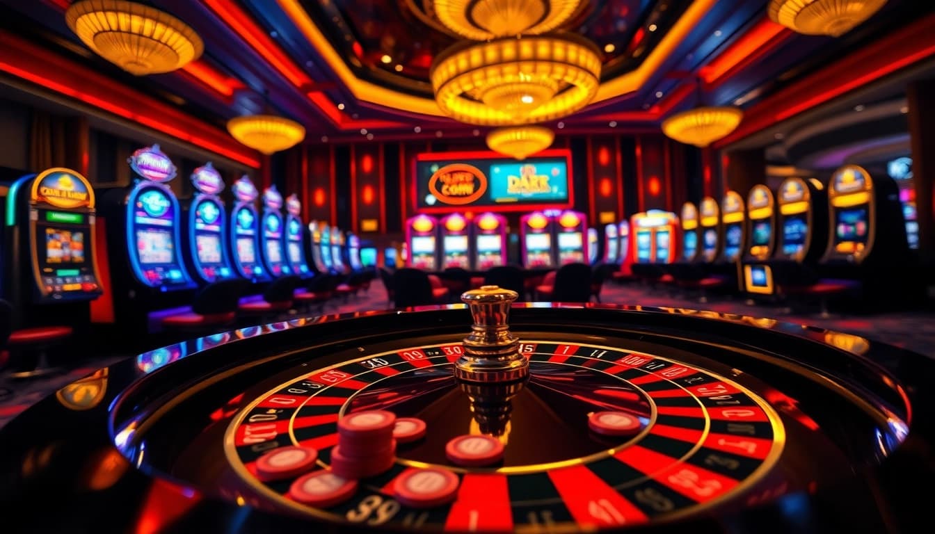Engage with Data Macau while viewing an exciting roulette table setup in a vibrant casino atmosphere.