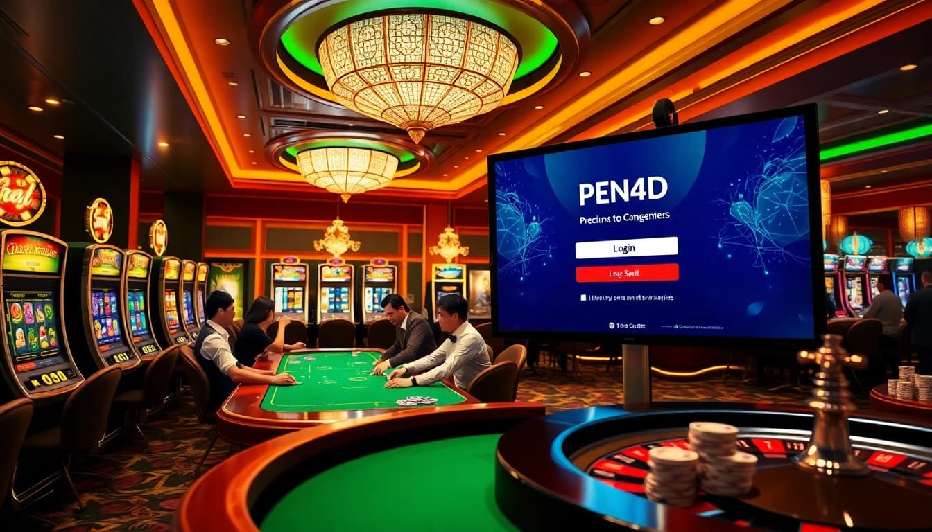 Experience thrilling gaming action and PEN4D login opportunities at a luxurious casino.