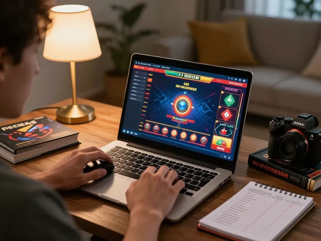 KJC player engaged in strategic online gaming, showcasing betting calculations and vibrant game interface.