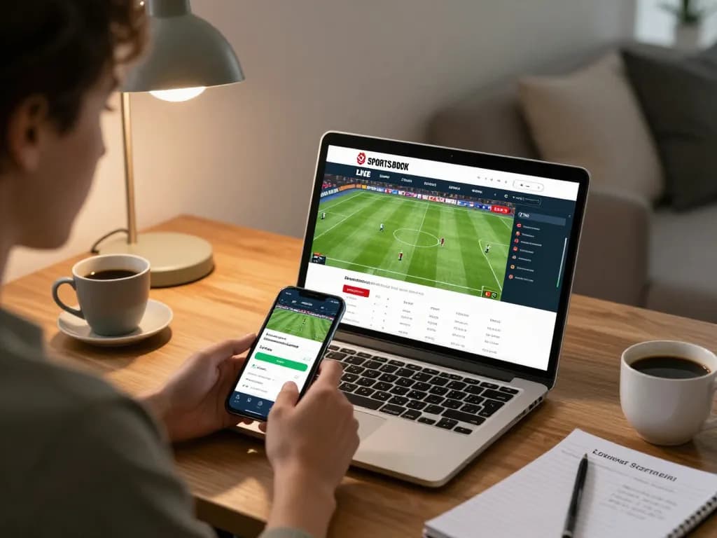 TX88 users placing live bets on a sportsbook app at home, showcasing strategic gaming