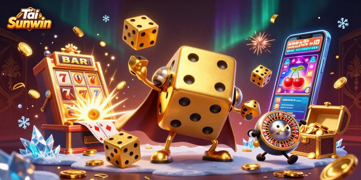Tải Sunwin while enjoying a lively 3D casino scene filled with animated characters and exciting game elements.