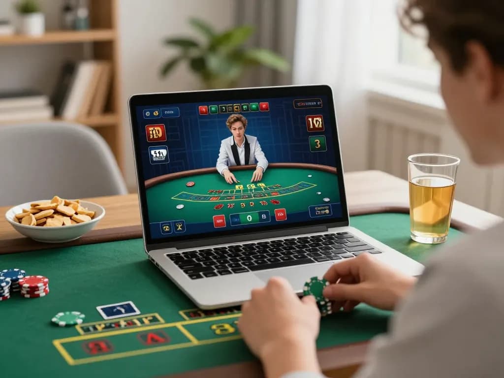 Kuwin player engaged in live dealer blackjack, showcasing strategic gaming environment.