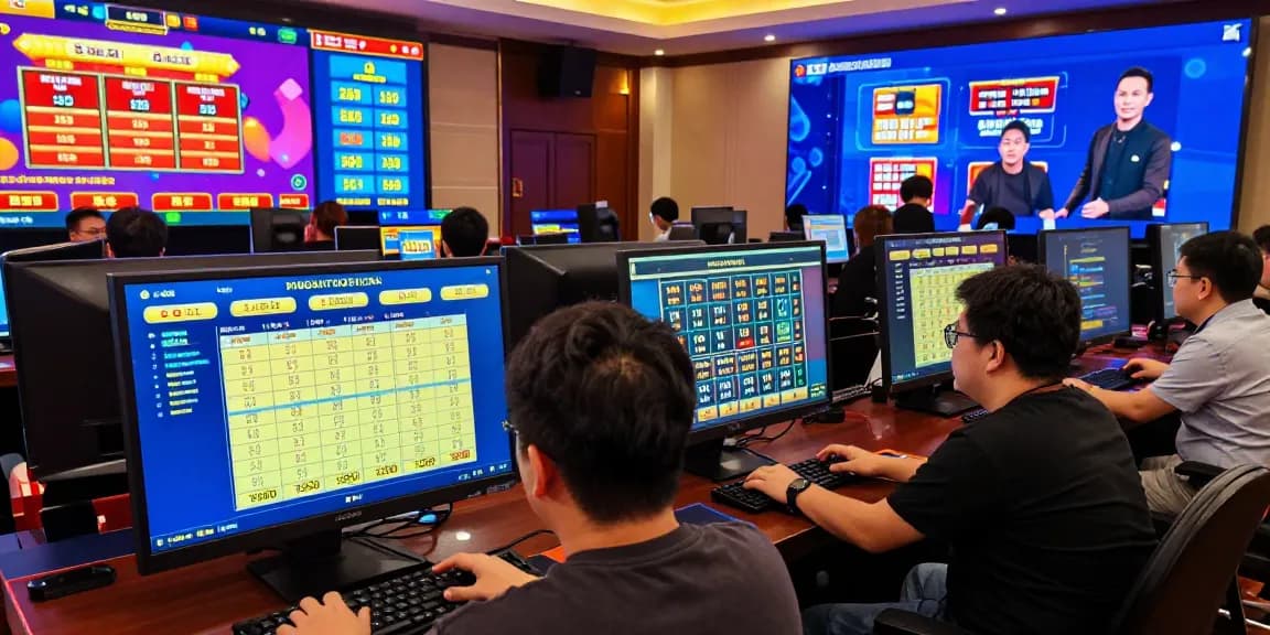 Engaging online Togel players using MACANTOGEL platform, showcasing excitement and strategic analysis.
