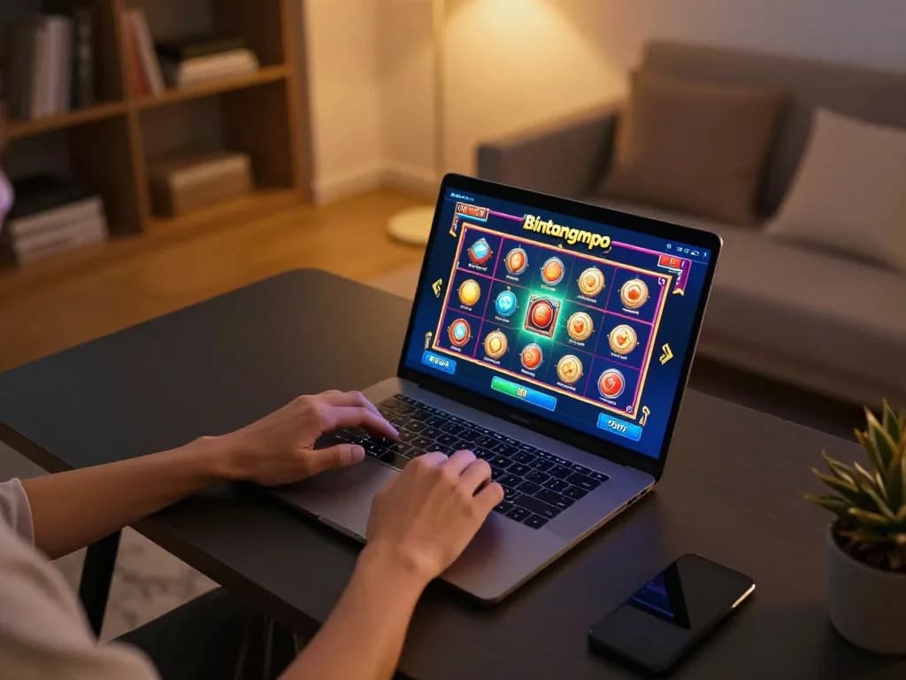 Pemain Bintangmpo terlibat dalam aksi slot online di rumah, menunjukkan permainan yang strategis.