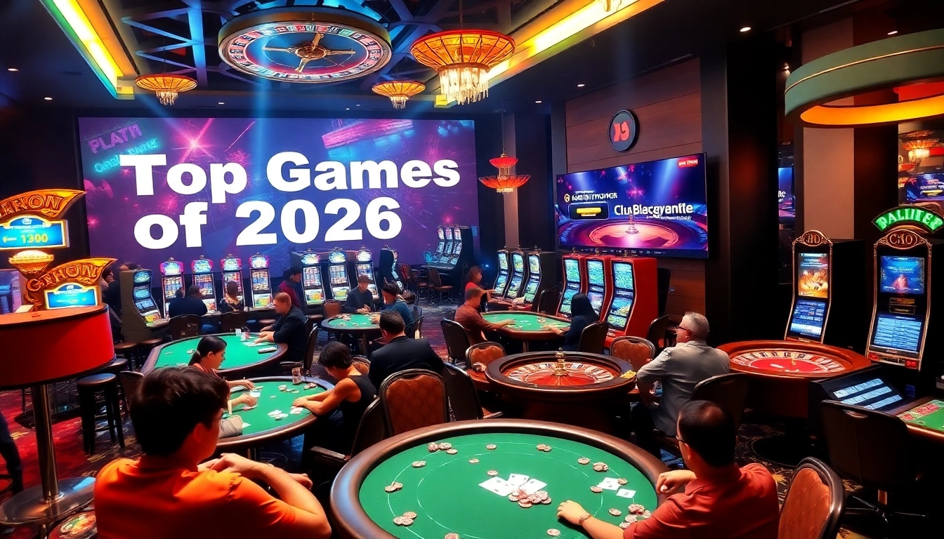 Exciting casino atmosphere showcasing players at tables, integrated with https://gamebaidoithuong.coffee/ online interface.