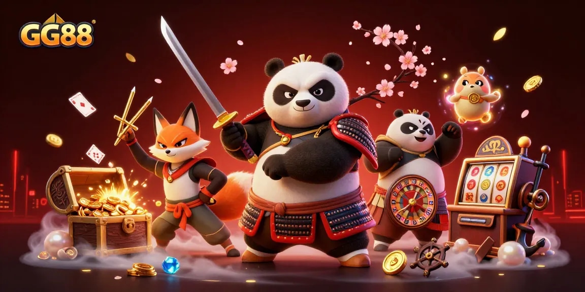 Engage in thrilling gameplay with GG88, featuring lively 3D characters and exciting casino elements.