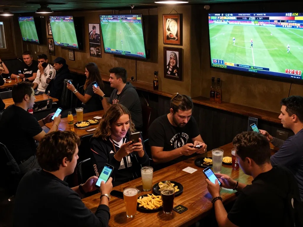 Soi Kèo community engaging in dynamic sports betting with mobile devices during live matches.