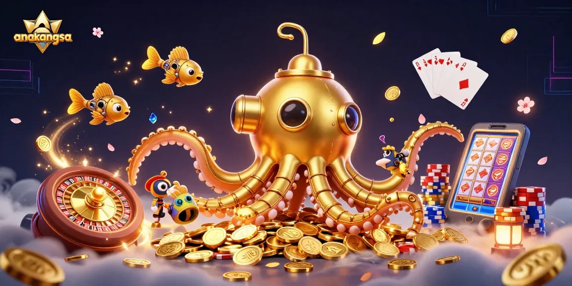 Engage in thrilling gameplay with anakangsa and an adventure in a casino full of sparkling coins.