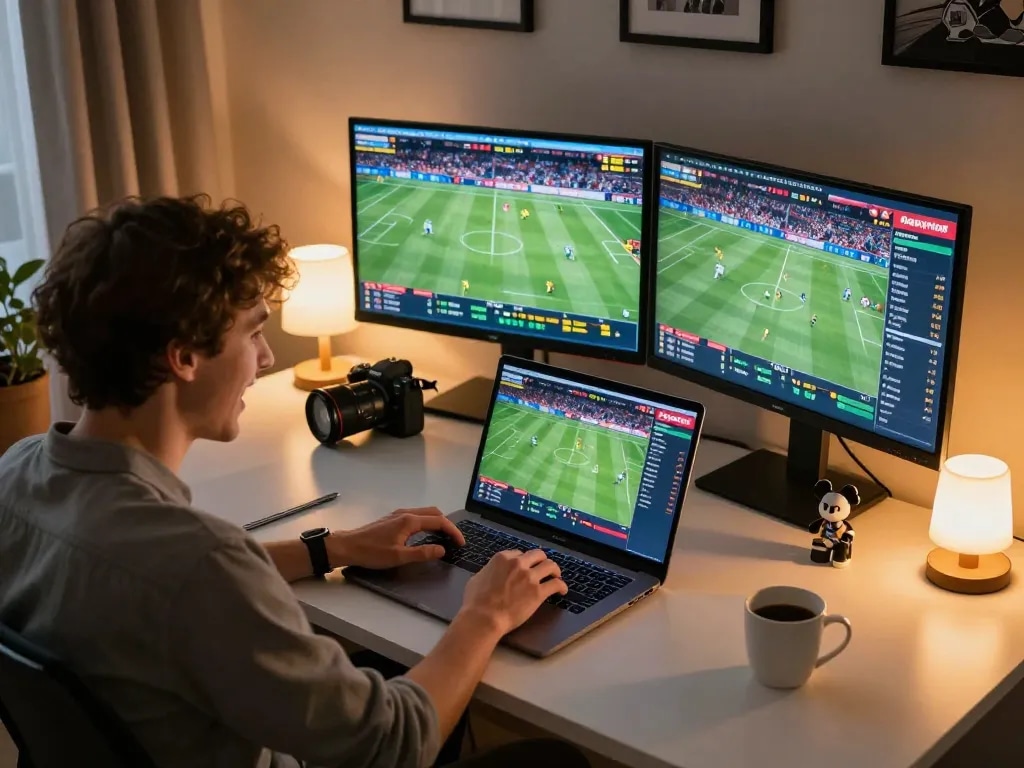 Engaging in online betting strategies with nhà cái interface while enjoying live sports events.
