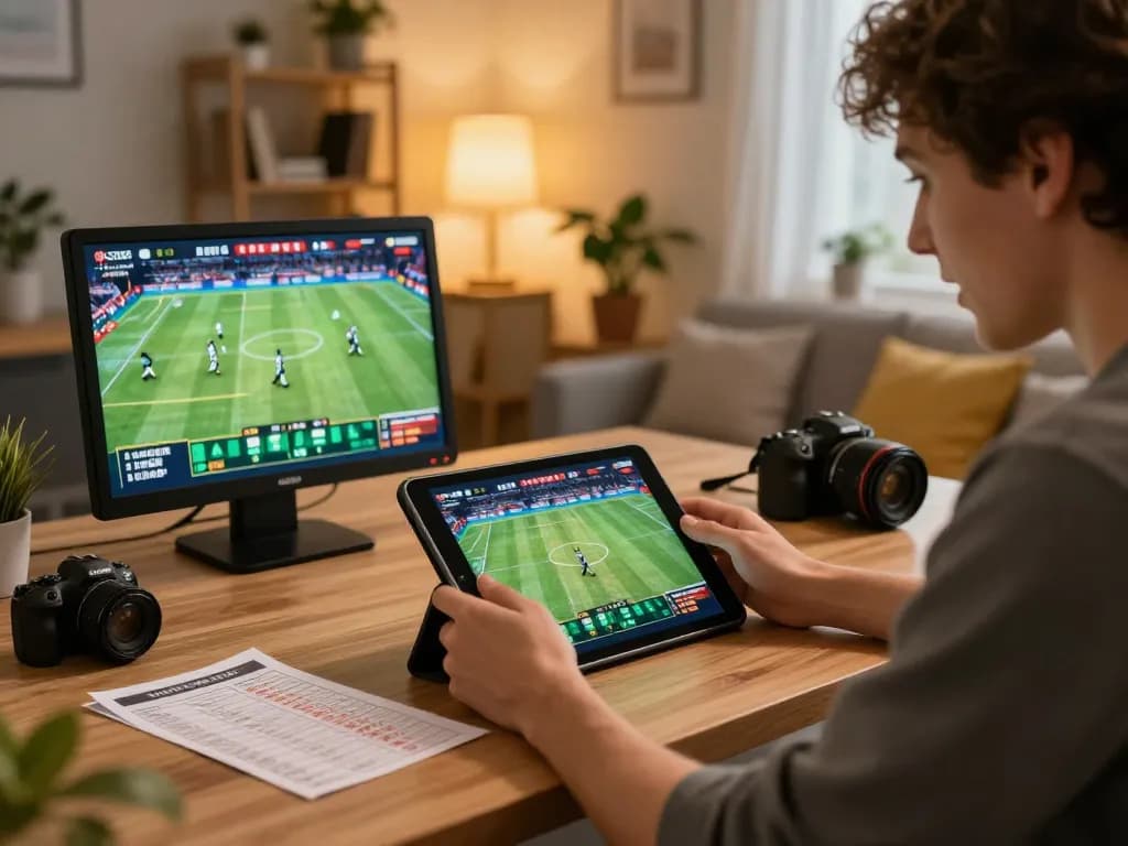 Person engaging in sports betting from the comfort of home, highlighting smartcityhostels’ strategic gambling insights.