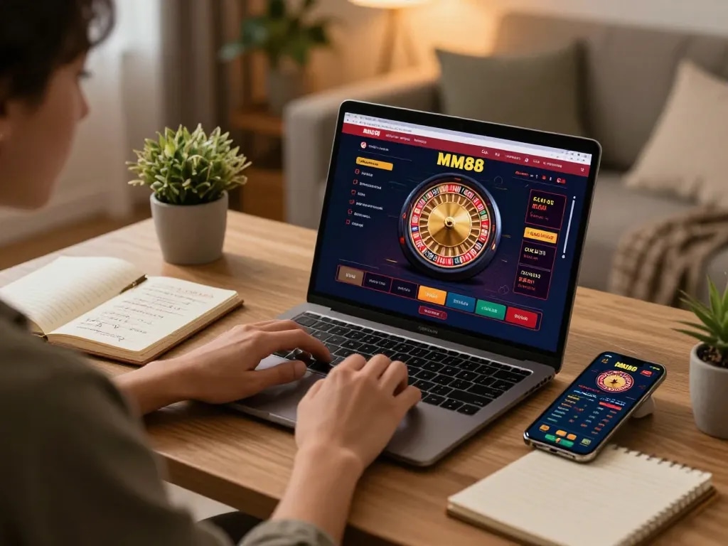 Experience MM88 online gaming strategy at home with a dynamic gaming setup.