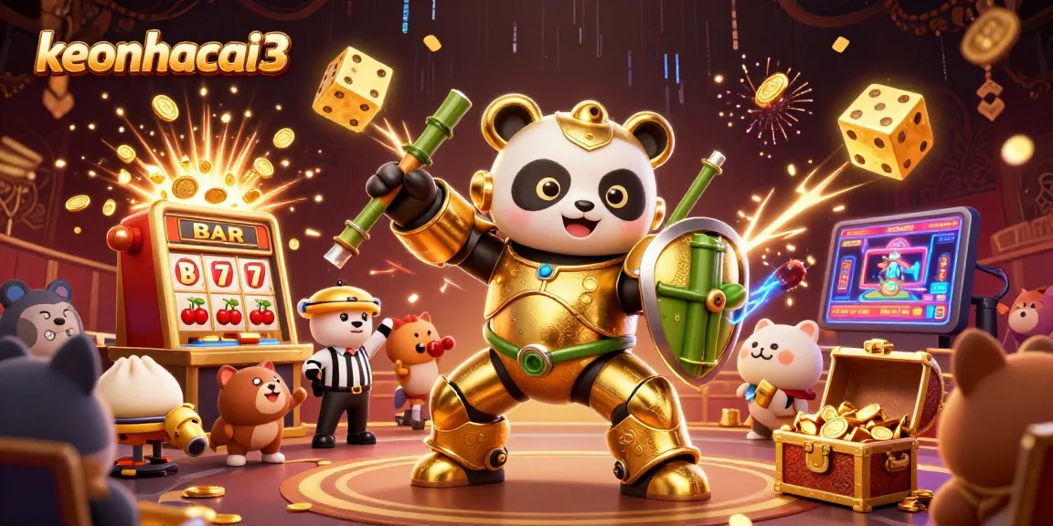 Experience the excitement of keonhacai3 with thrilling slot action and animated characters in an electrifying environment.