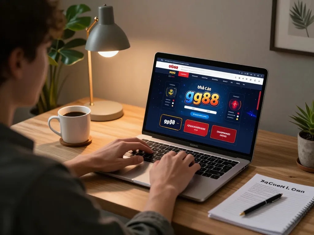 Engaging in online gaming with nhà cái gg88 at home, showcasing a personal gambling strategy.