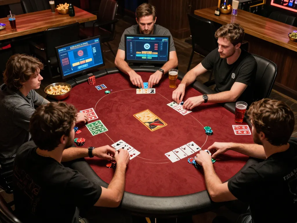 Engaged players strategizing during 789f đăng nhập at an online poker session.