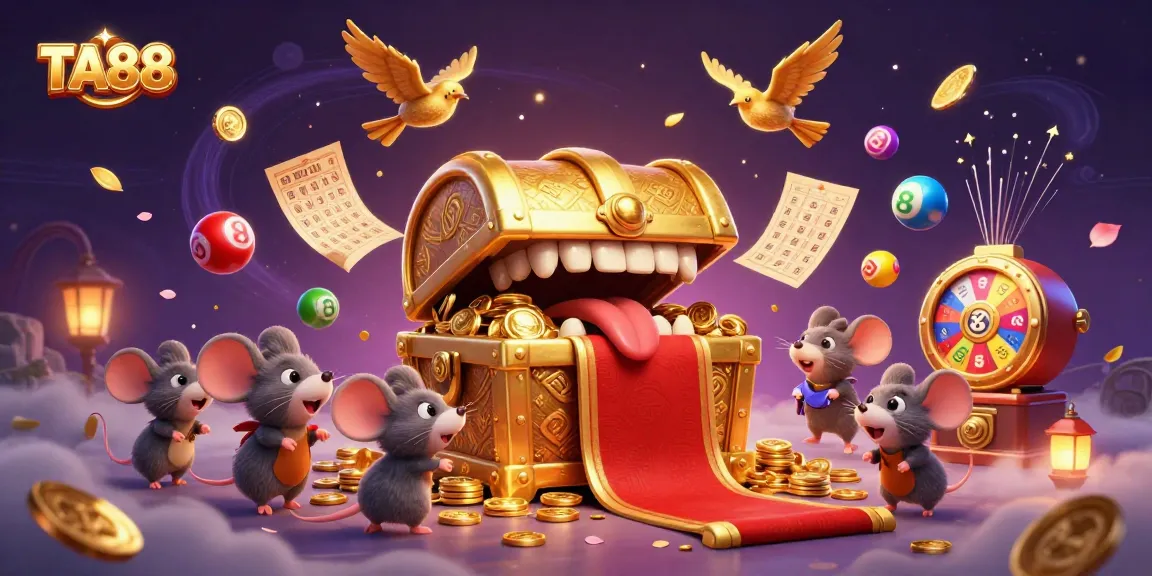 Engage with TA88's vibrant lottery excitement through colorful game elements and fantastical imagery.