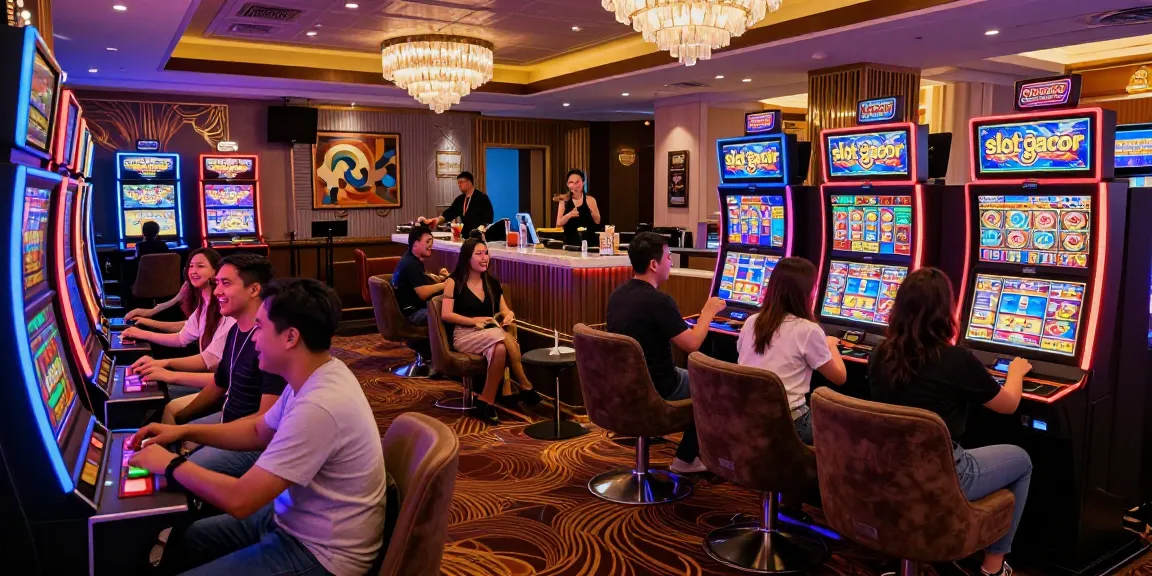 Players enjoying the excitement of slot gacor in a vibrant casino setting.