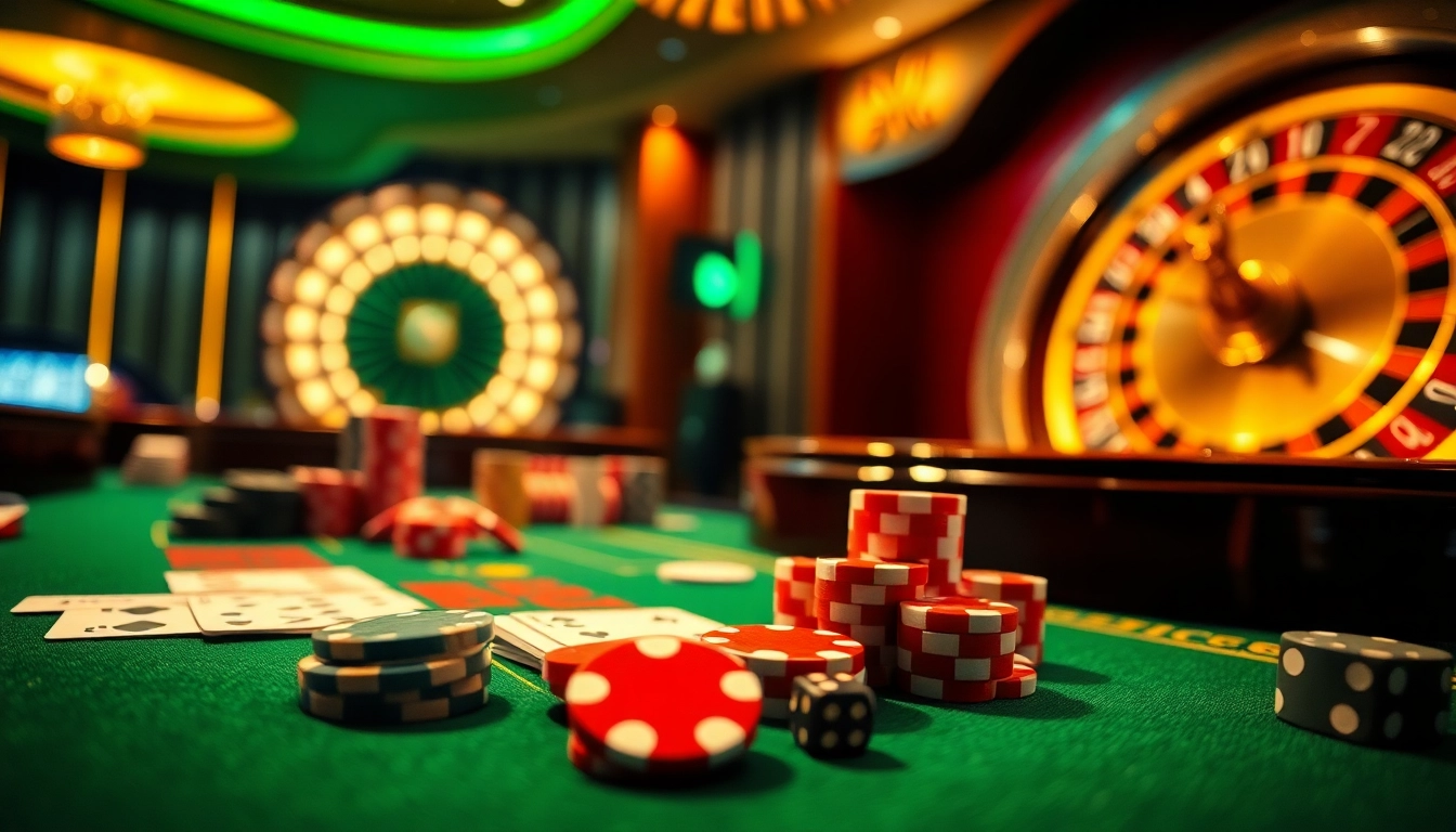 Engage in Judi Piala Dunia betting at a vibrant casino with luxury gaming elements.