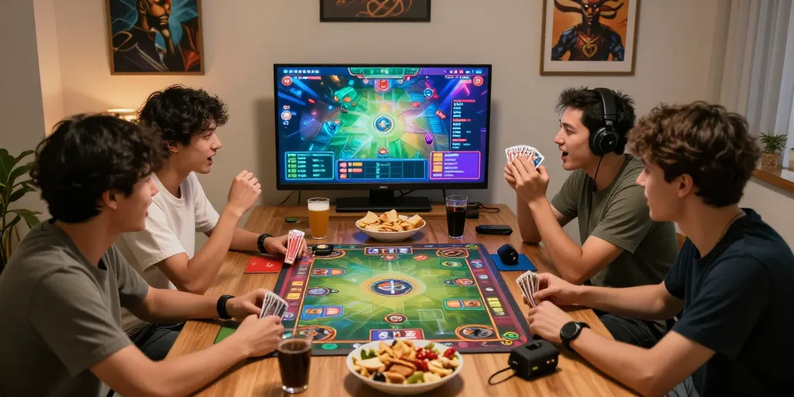 Engaged players enjoying online card games at https://gamebaidoithuong.is/ during a lively gaming night.