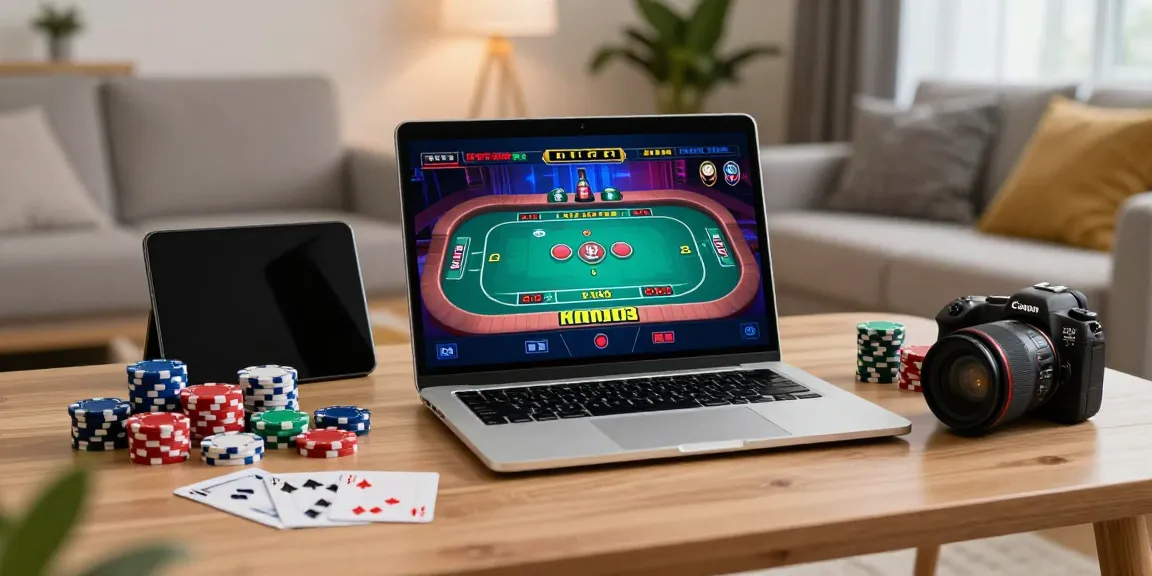 Player enjoying a live casino game at home via https://xx88.day/ with vibrant gaming accessories.