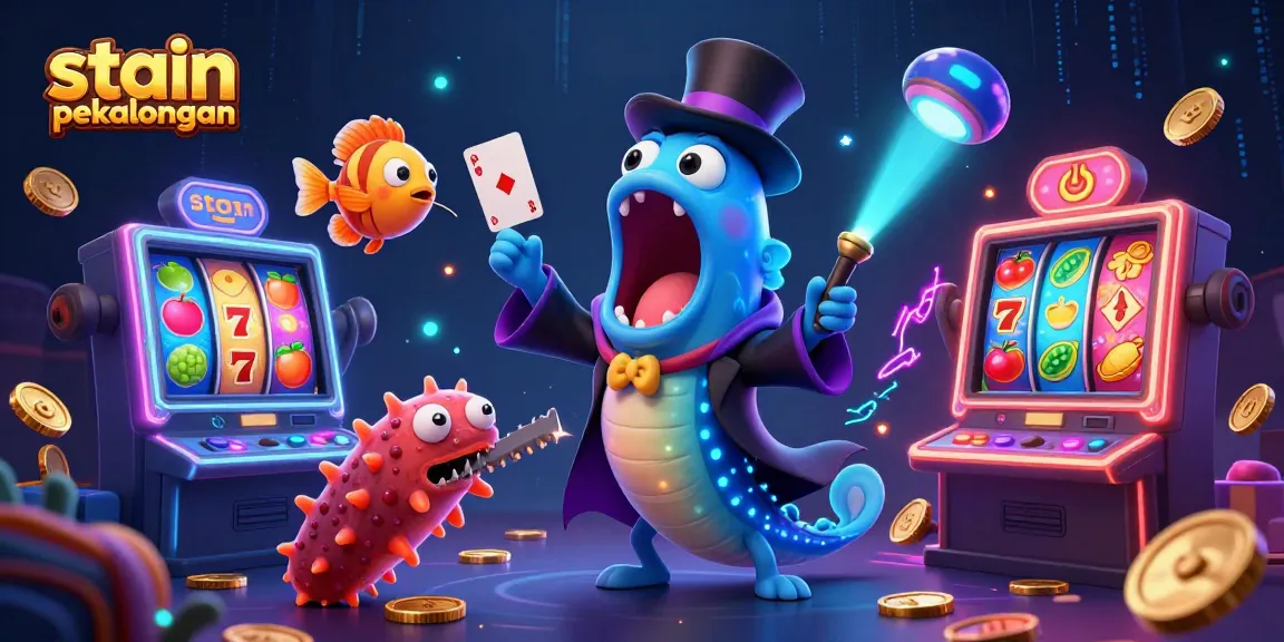 Experience the excitement of stain pekalongan with a magical casino scene featuring vibrant slot reels and animated characters.