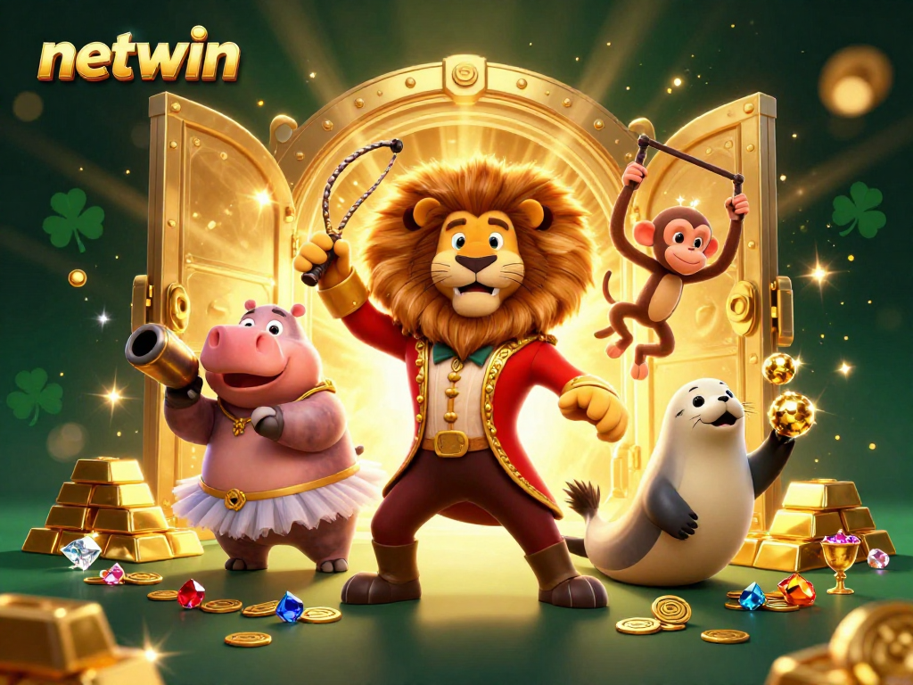 Engage with netwin's vibrant online gaming ecosystem featuring lively characters and dazzling treasures.