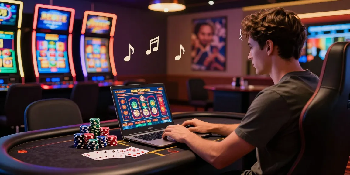 Online gaming experience at credit card casinos highlighted on dea.org.uk showcasing vibrant atmosphere, player engaged with casino games.