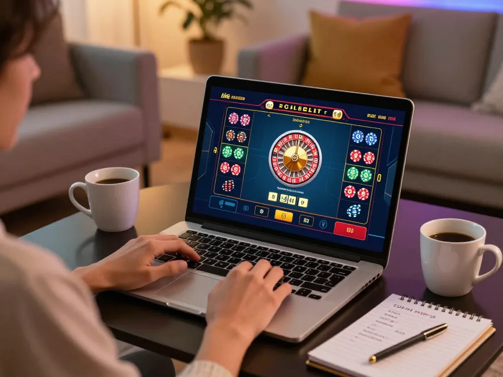 Engaging in a live casino game on taixiusunwin.art, showcasing a roulette interface and strategic notes.