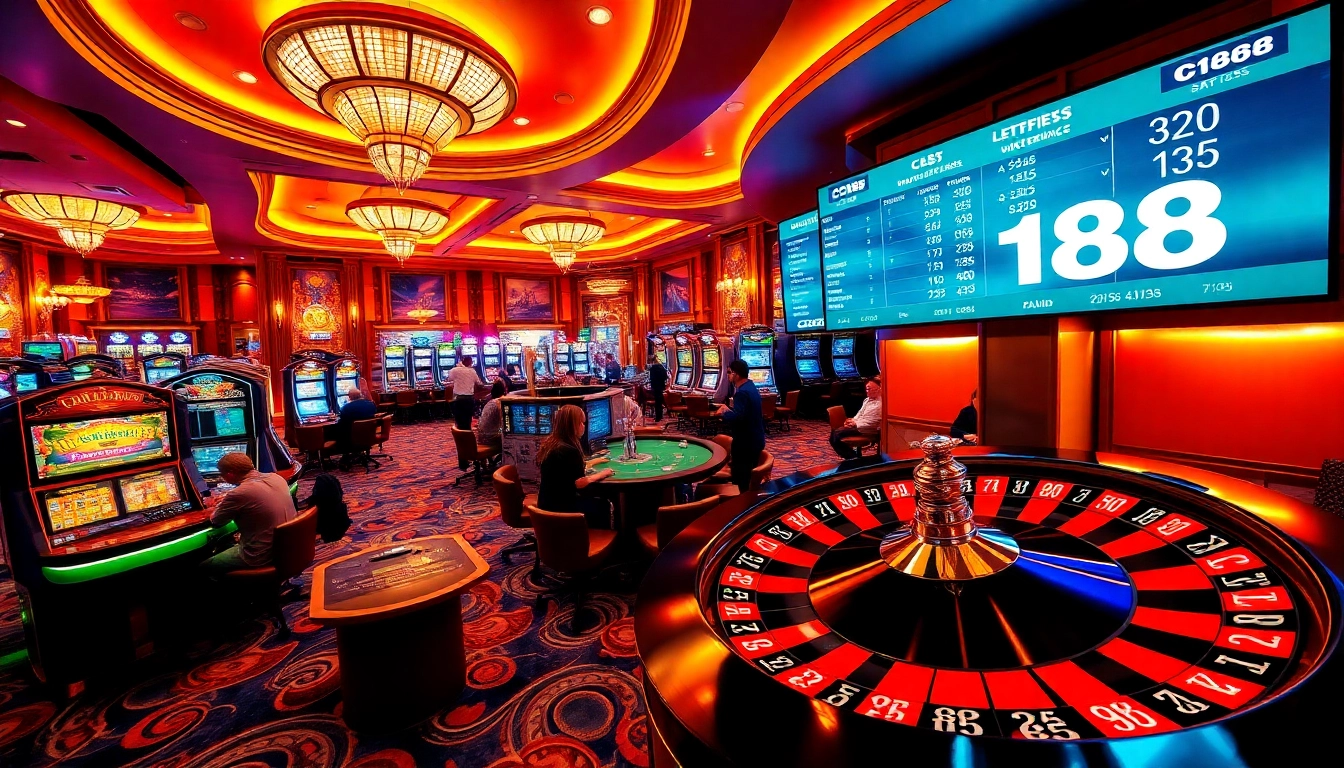 C168 enhances your gaming experience with thrilling casino elements like poker tables and vibrant slot machines.