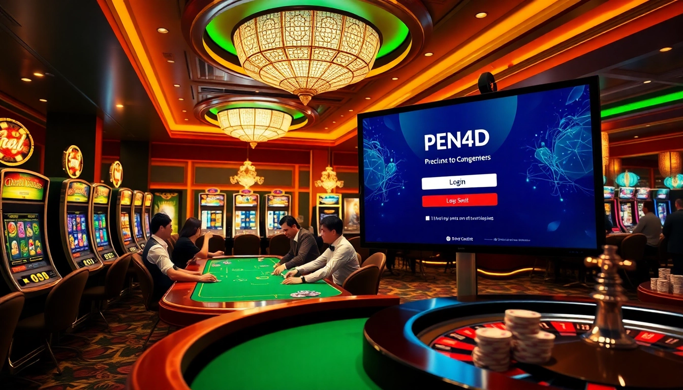 Experience thrilling gaming action and PEN4D login opportunities at a luxurious casino.