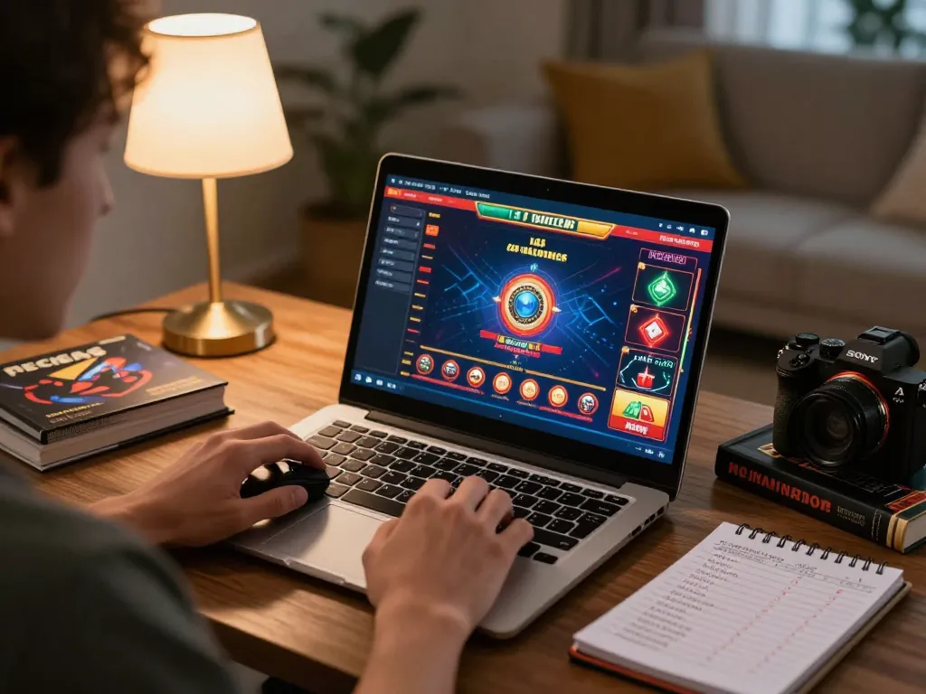 KJC player engaged in strategic online gaming, showcasing betting calculations and vibrant game interface.