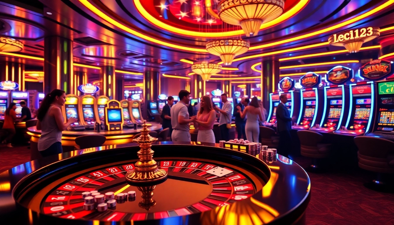 Engage with leci123's exciting online gaming experience at a luxurious casino table.