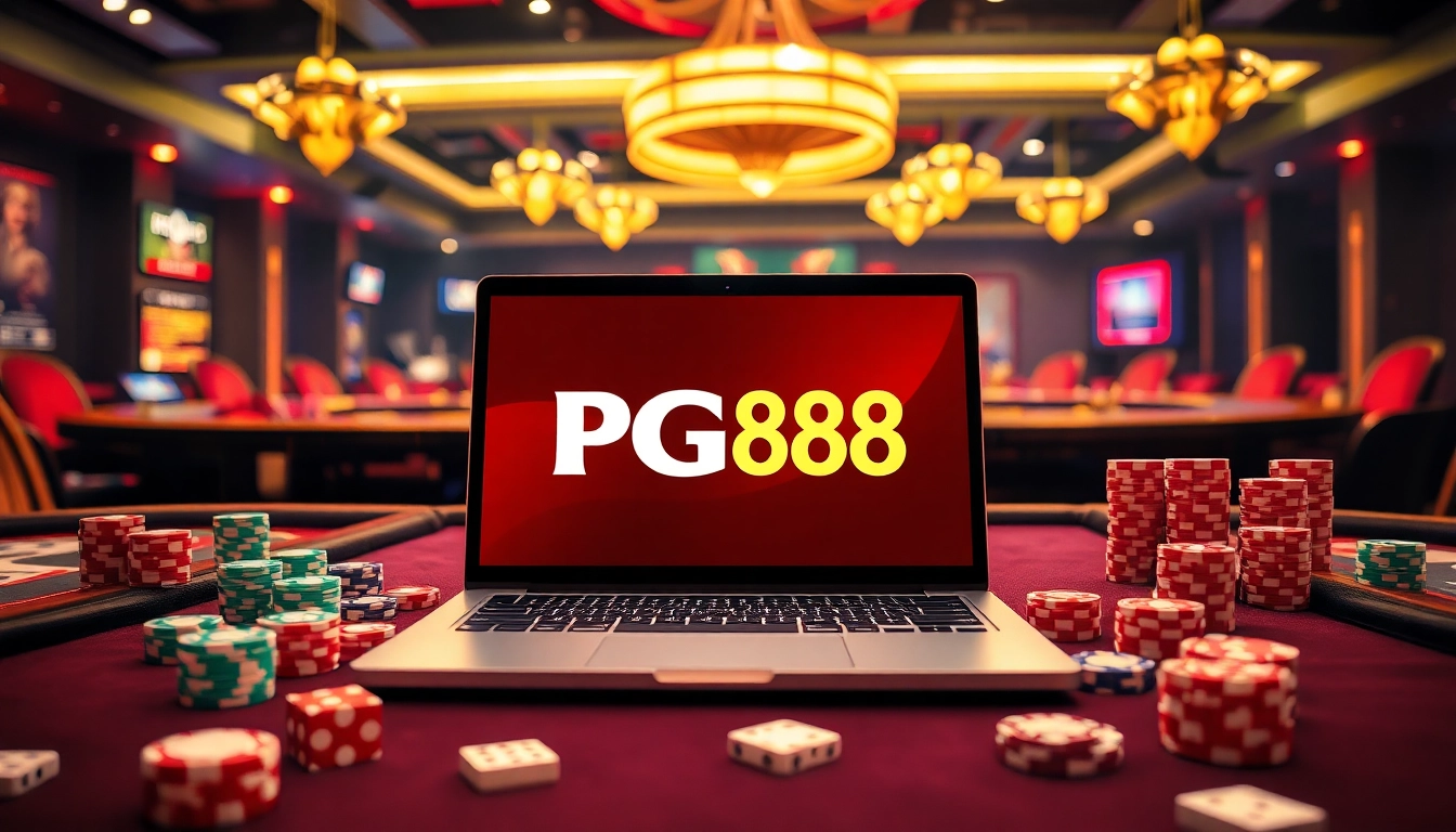 Gambling action at PG88 online casino with vibrant tables and winning opportunities.