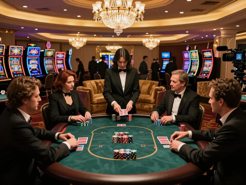 Gamblers experiencing strategic gameplay at KU3933 poker table, showcasing an engaging casino atmosphere