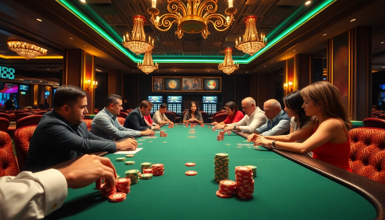 Erlebe Casino-Spiele de mit spannenden Spielerlebnissen an eleganten Tischen.