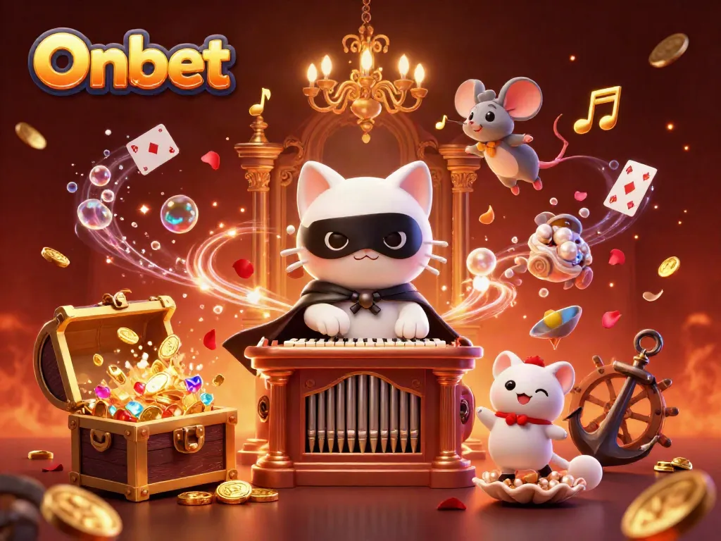 Experience vibrant gameplay at Onbet with a captivating casino illustration featuring unique characters.
