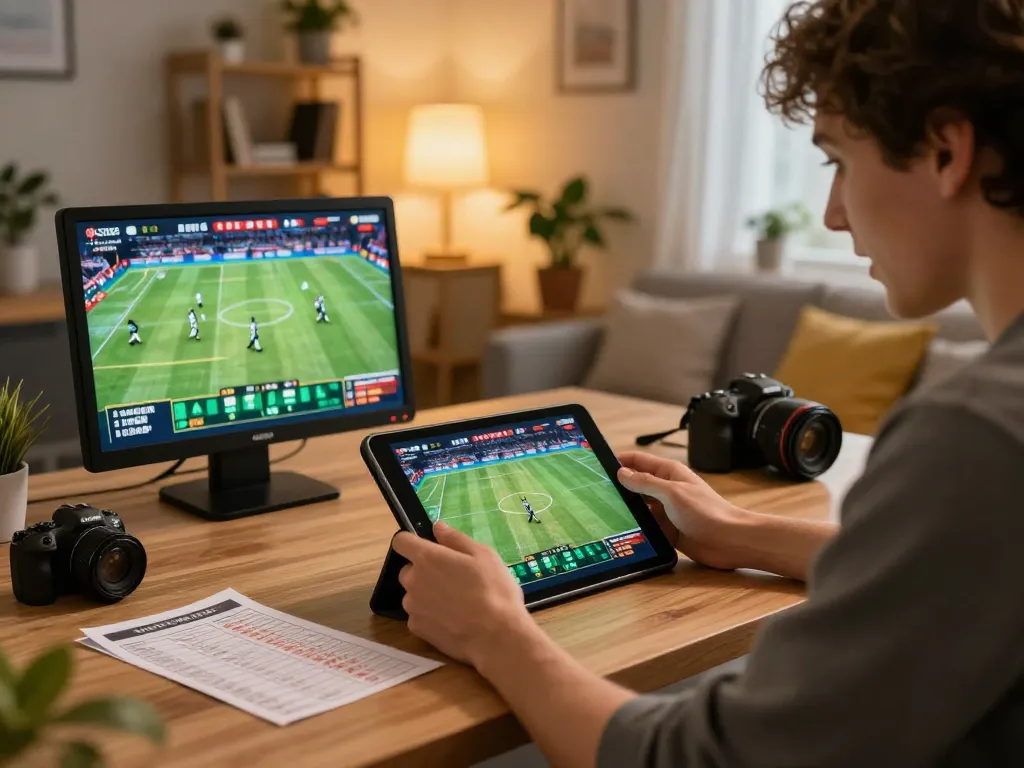 Person engaging in sports betting from the comfort of home, highlighting smartcityhostels’ strategic gambling insights.