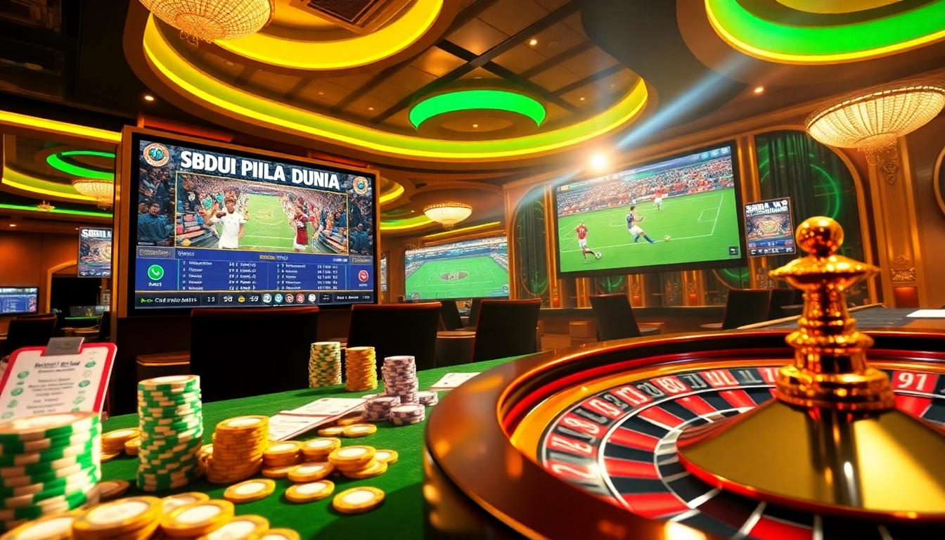 Experience thrilling Judi Piala Dunia action with vibrant betting visuals showcasing excitement and opportunities.
