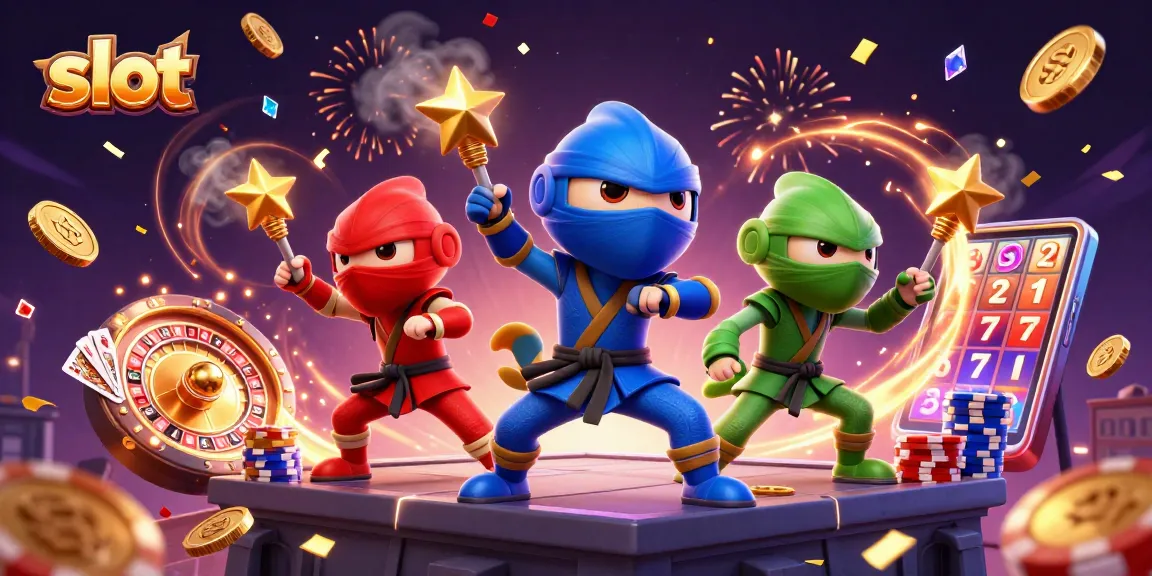 Mendapatkan slot dengan cepat melalui tim ninja chameleon beraksi di atap, membawa harta berkilauan.