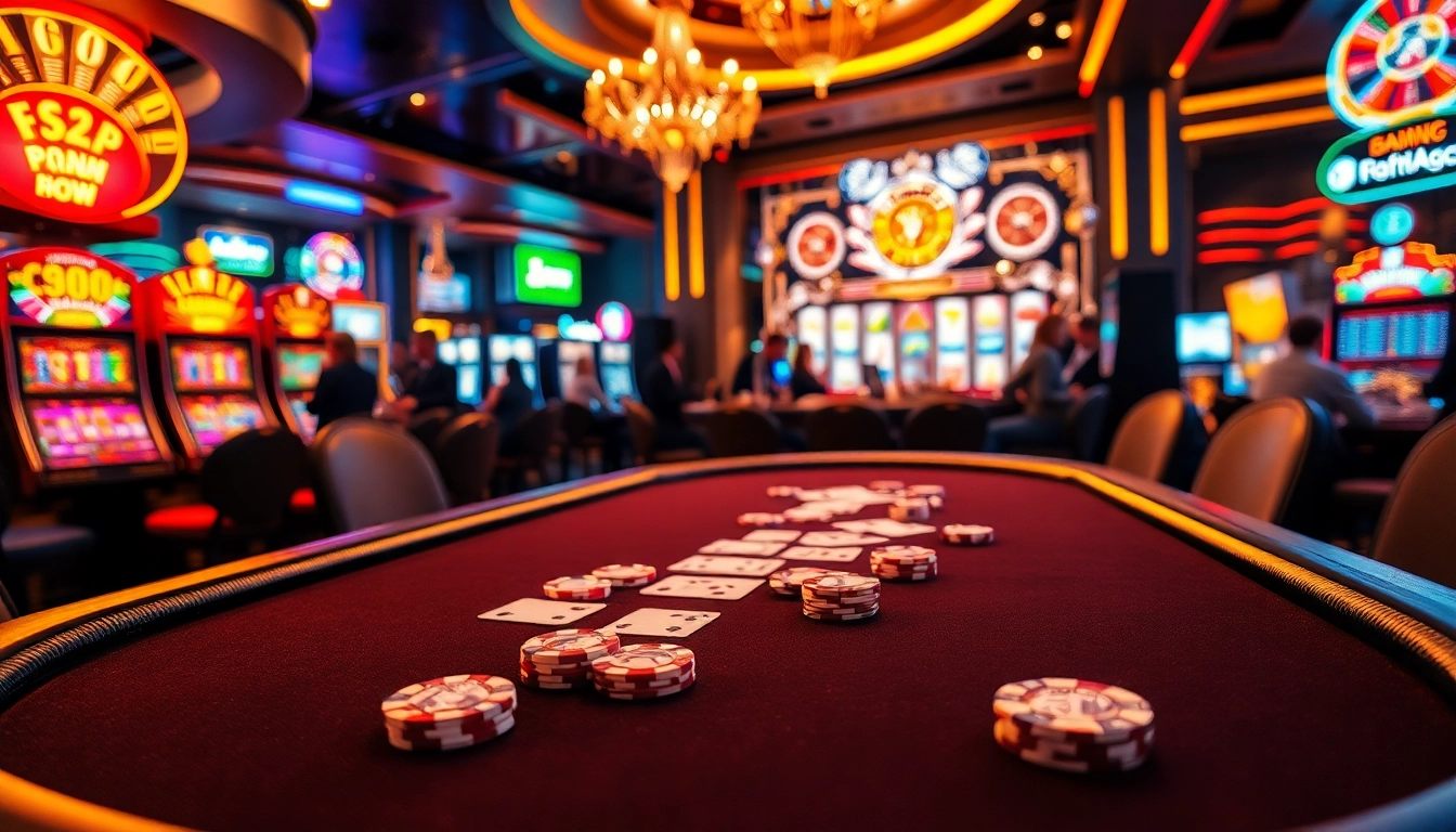 Experience the excitement at bem88 with luxury poker tables and vibrant slot machines.