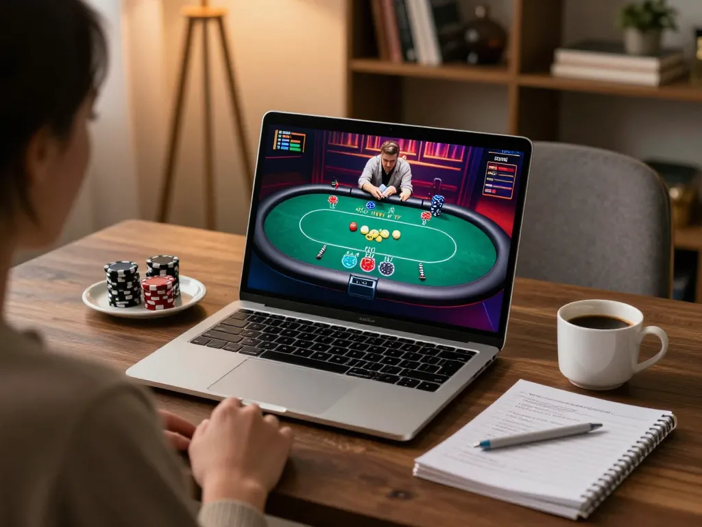 Join the exciting gameplay on Pokerseri with an engaging online poker session at home.