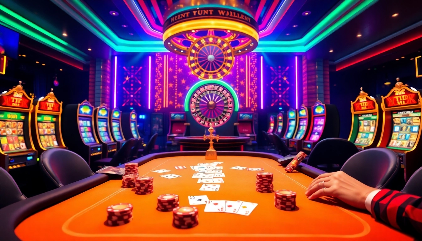 Players enjoying immersive gaming at xx88 casino with vibrant tables and thrilling atmosphere.