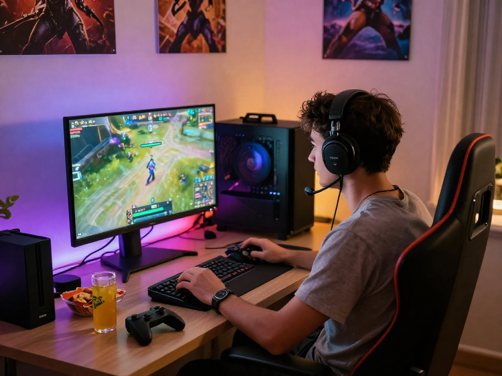 Engaging gaming scene at mpocash.blog with a passionate gamer in action, showcasing an immersive environment.