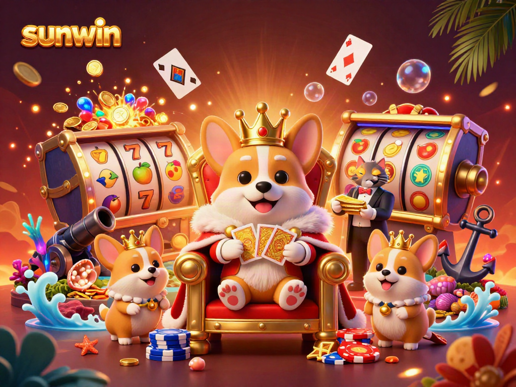 Experience slots and jackpots with the royal corgi at sunwin's casino throne