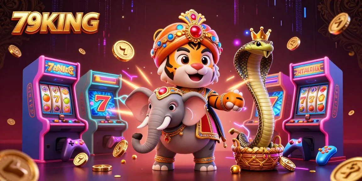 Engage with 79KING at the vibrant slots, featuring colorful 3D elements and dynamic gameplay.