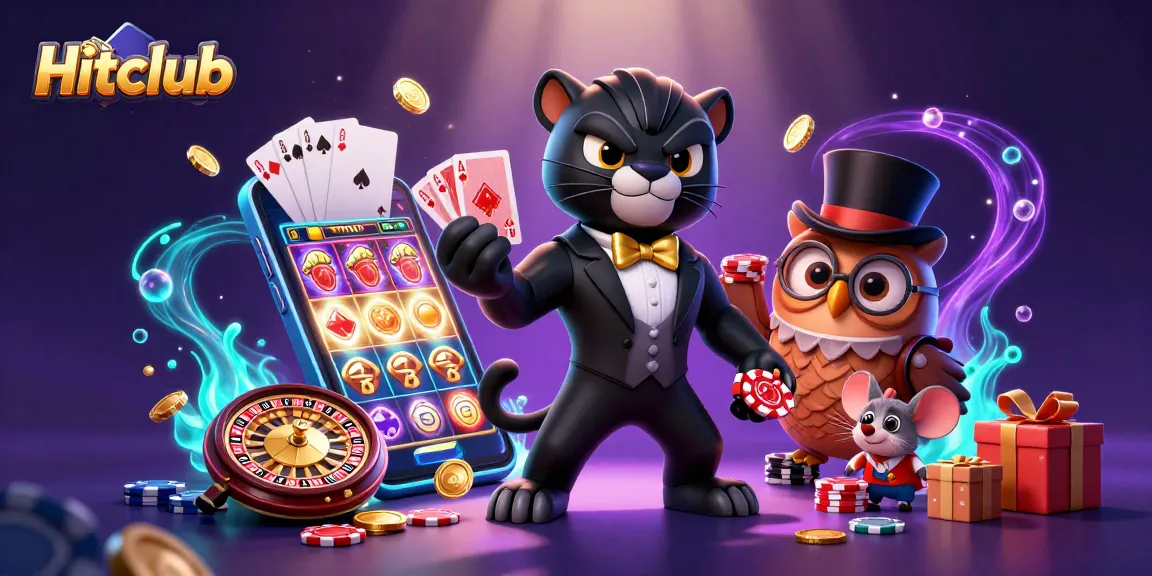 Experience Hitclub's vibrant gaming scene with stylish characters and dynamic casino elements.