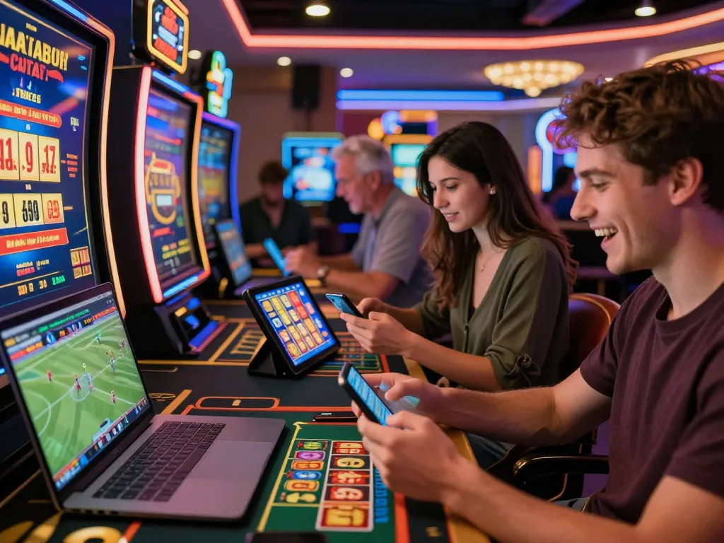 Players engaging with online games at https://32win.agency/, showcasing excitement and community in the gambling environment.