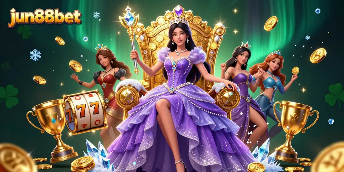 Experience the excitement of gaming at jun88bet with a dazzling princess amid dynamic casino elements.