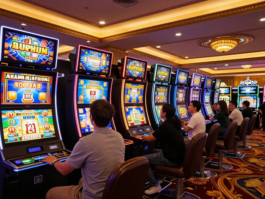 Experience the peluncuran bonus terbaru INDOSLOT88 with players celebrating wins on vibrant slot machines.